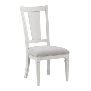 Katia Side Chair Set of 2 In Light Gray Linen and Weathered White