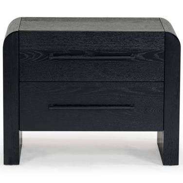 Katrina Wood 2 Drawer Nightstand In Black