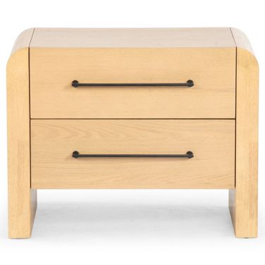 Katrina Wood 2 Drawer Nightstand In Natural and Black
