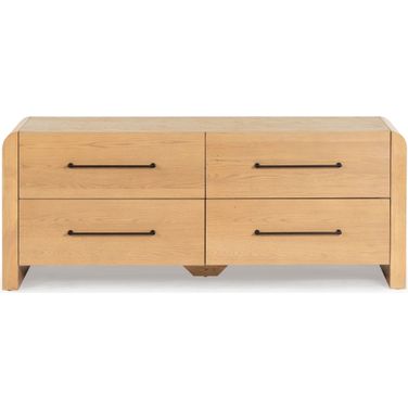 Katrina Wood 4 Drawer Dresser In Natural and Black