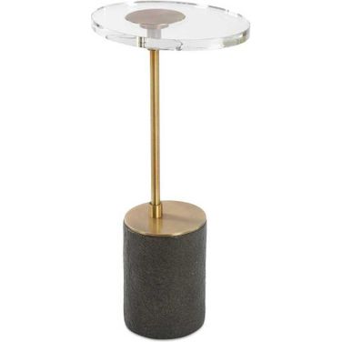 Kaufman Crystal Accent Table In Brass