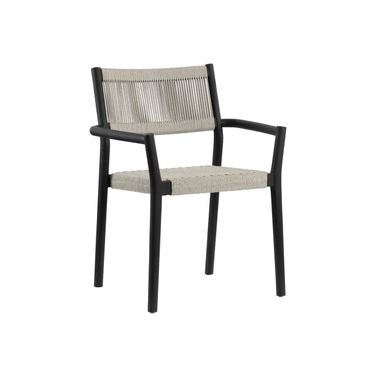 Kavala Stackable Dining Armchair Set of 2 In Charcoal