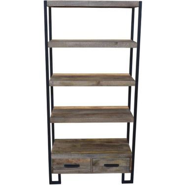 Anaheim Bookcase With 2 Drawer And 5 Shelves In Natural