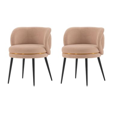 Kaya Dining Chair Set of 2 In Nude