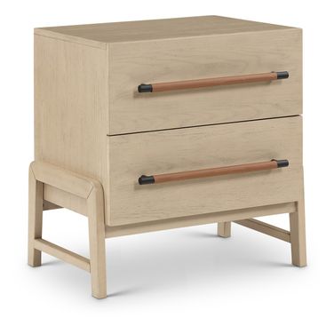Kaya Vegan Leather Nightstand In Natural