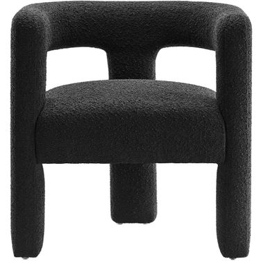Kayla Boucle Upholstered Armchair In Black