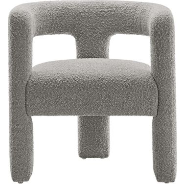 Kayla Boucle Upholstered Armchair In Light Gray