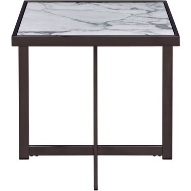 Kayley Square End Table In White