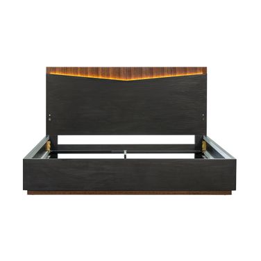 Kayner Eastern King Bed with LED Lights In Charcoal