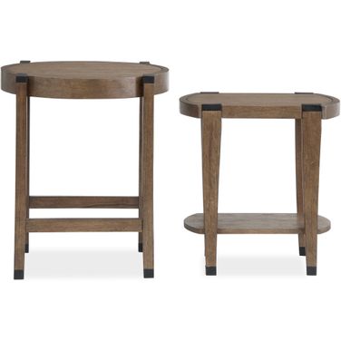 Kaysen Nesting End Table In Wallaby And Matte Black