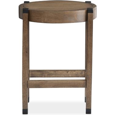 Kaysen Round End Table In Wallaby And Matte Black
