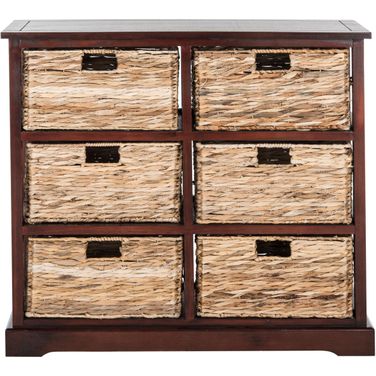 Keenan Cherry 6 Wicker Basket Storage Chest