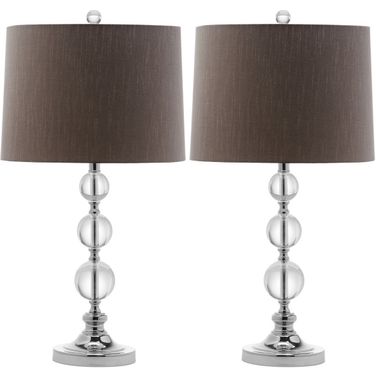 Keeva Gray Crystal Ball Lamp Set of 2