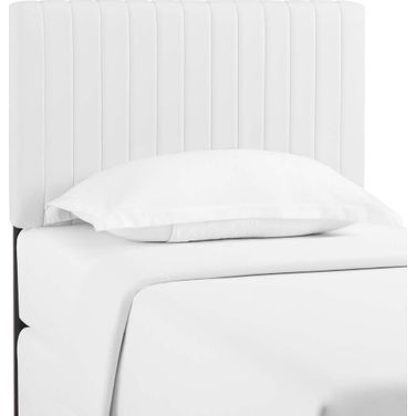 Keira Twin Faux Leather Headboard In White