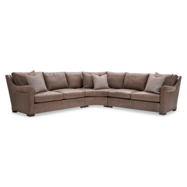 Keirnan 3-Piece Leather Sectional In Brown