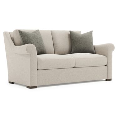 Keirnan Fabric Loveseat In Beige and Tan
