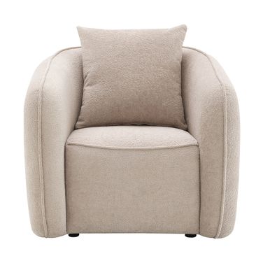 Keith Chair with Pillow In Beige Chenille