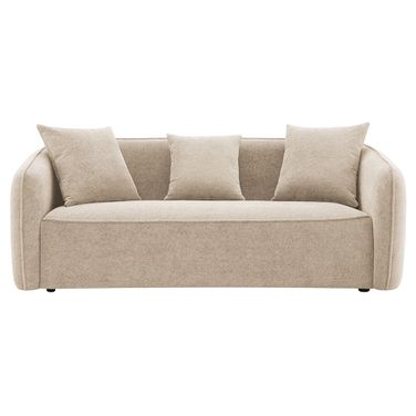Keith Sofa with 3 Pillows In Beige Chenille