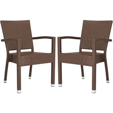 Kelda Brown Stacking Arm Chair Set of 2