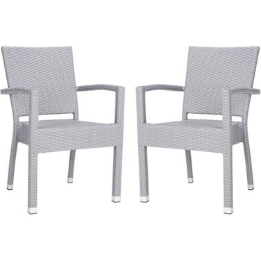 Kelda Grey Stacking Arm Chair Set of 2