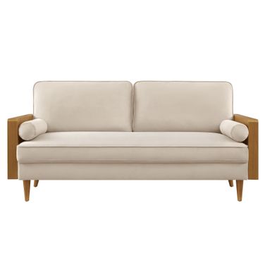 Kellan Performance Velvet Sofa In Walnut and Almond