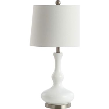 Kellen White and Nickel Table Lamp