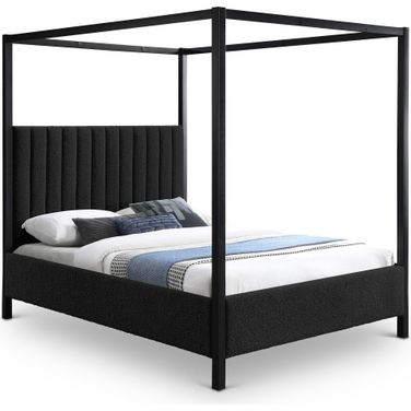 Kelly Boucle Fabric King Bed In Black