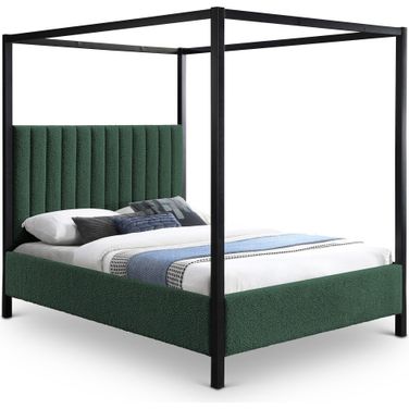 Kelly Boucle Fabric King Bed In Green