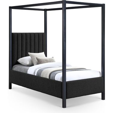 Kelly Boucle Fabric Twin Bed In Black