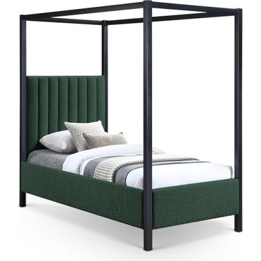 Kelly Boucle Fabric Twin Bed In Green
