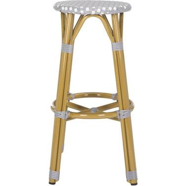 Kelsey Grey and White Indoor/Outdoor Counter Stool