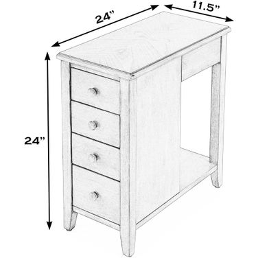 Kelton 4 Drawer Side Table In Beige