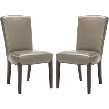 Ken Clay and Cherry Mahogany 19 Inch Leather Side Chair Set of 2