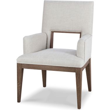 Kendall Oak Arm Chair In Grey