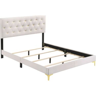 Kendall Tufted Upholstered Panel California King Bed White
