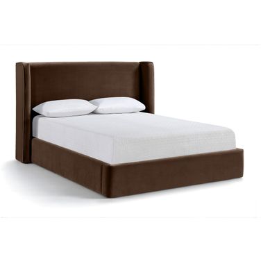 Kendall Velvet Upholstered King Bed In Brown
