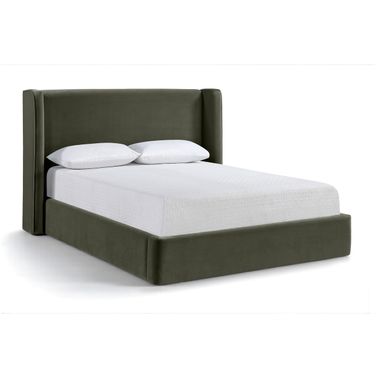Kendall Velvet Upholstered King Bed In Green
