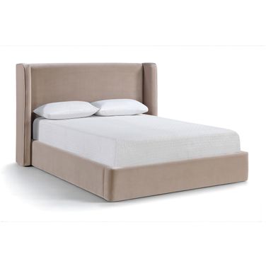 Kendall Velvet Upholstered King Bed In Taupe