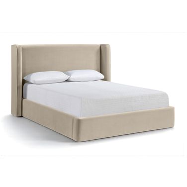 Kendall Velvet Upholstered Queen Bed In Cream