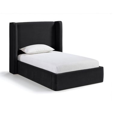 Kendall Velvet Upholstered Twin Bed In Black