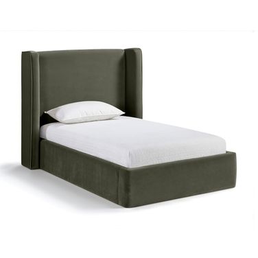Kendall Velvet Upholstered Twin Bed In Green