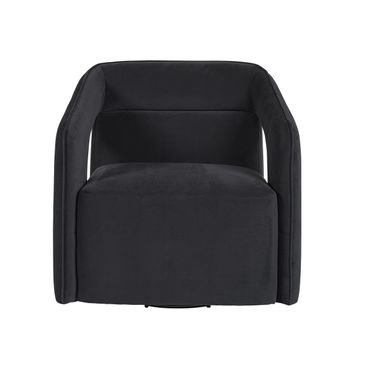 Kendrick Swivel Lounge Chair In Abbington Black