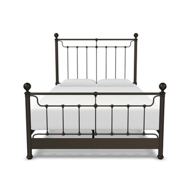 Kenna California King Complete Bed with Metal Profile and Platform Wood Slats In Weathered Bronze