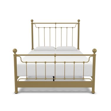 Kenna Queen Complete Bed with Metal Profile and Platform In Milky Gold