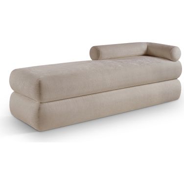 Kennedy Chenille Fabric Bench In Beige