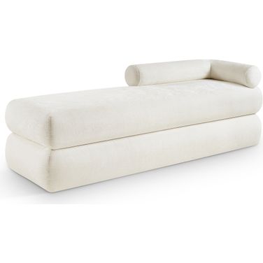 Kennedy Chenille Fabric Bench In Cream