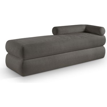 Kennedy Chenille Fabric Bench In Grey