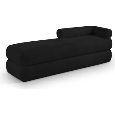 Kennedy Faux Shearling Teddy Fabric Bench In Black