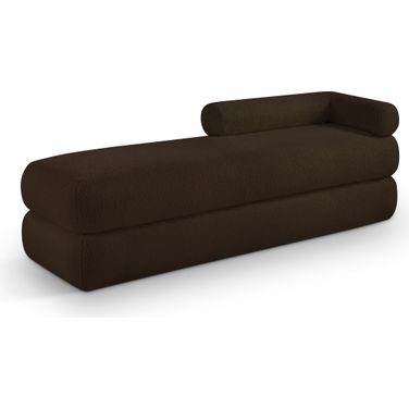 Kennedy Faux Shearling Teddy Fabric Bench In Brown