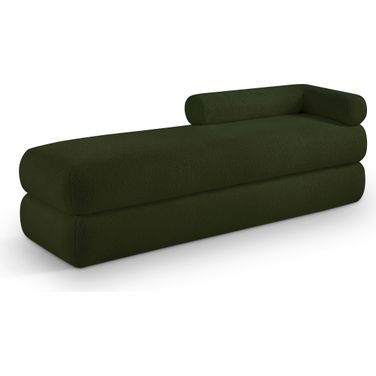 Kennedy Faux Shearling Teddy Fabric Bench In Green